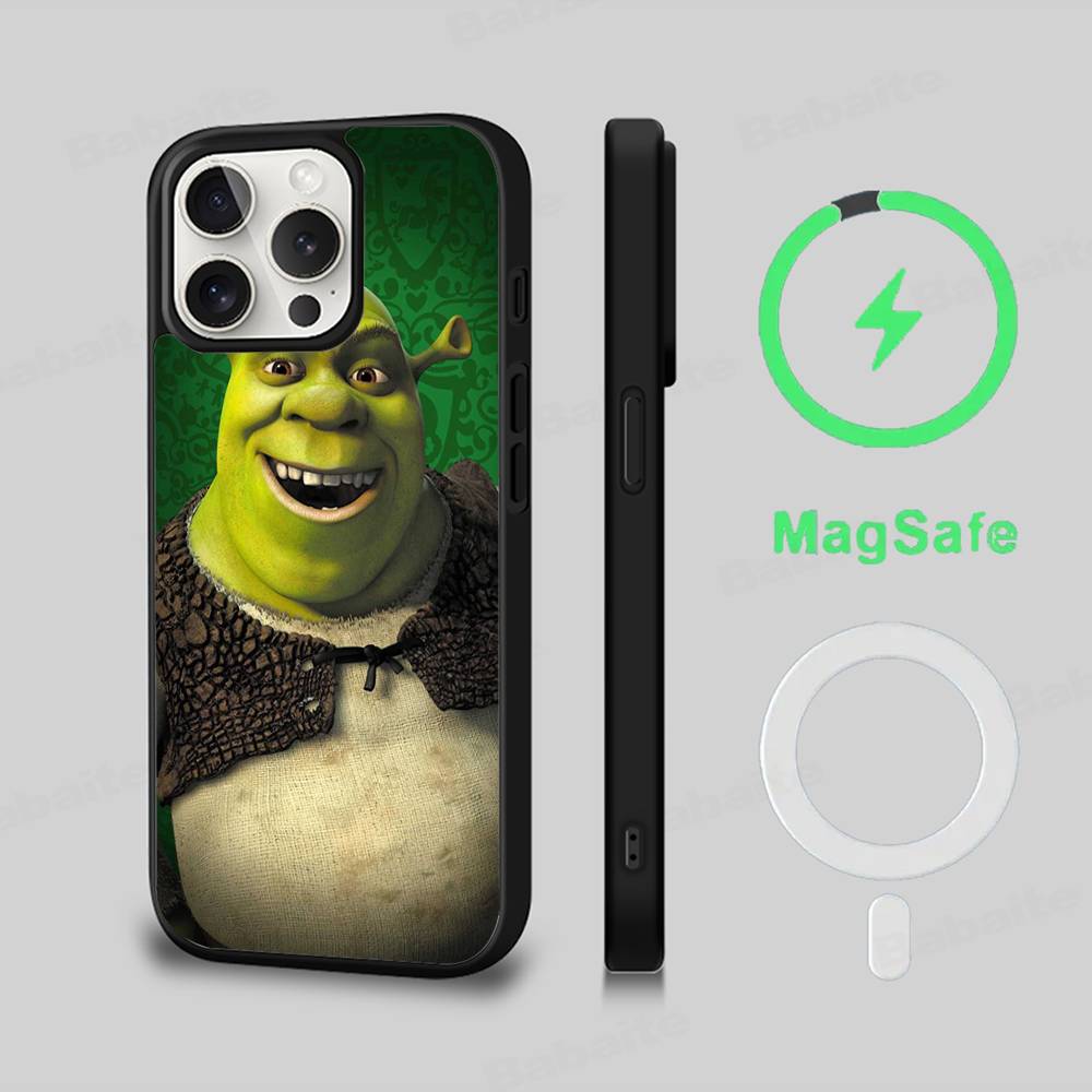 Cartoon S-Shreks Phone Case Magnetic Case For IPhone 16 14 13 12 11 15 Pro Max Plus For Magsafe Wireless Charge Cover