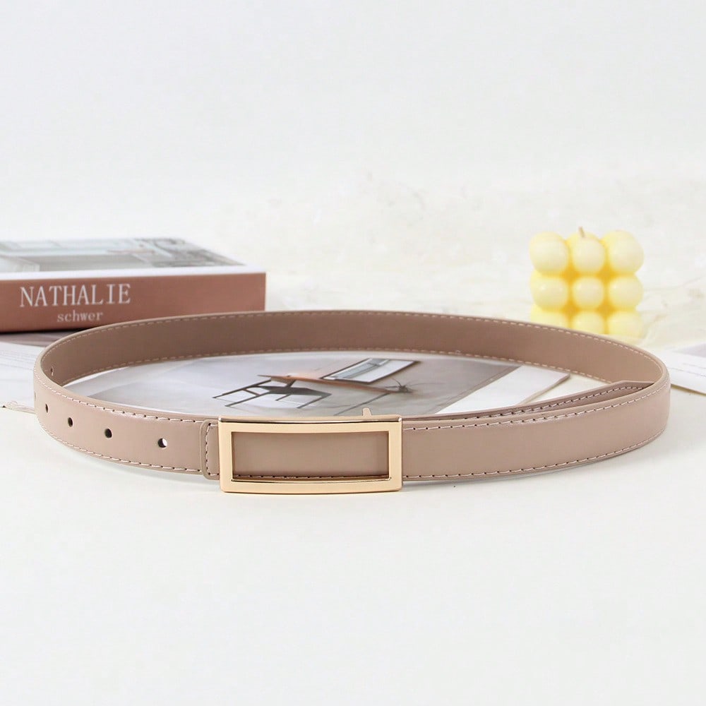 New Women's Belt Rectangle Buckle Fashion Versatile Casual Decoration Jeans Belt Women