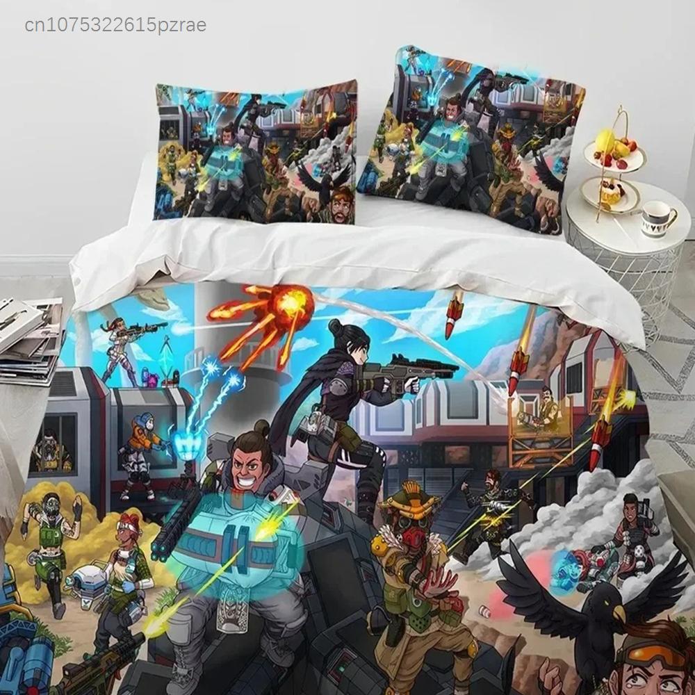 A-Apex Legends Game Gamer Cartoon Bedding Set Bedroom Soft Modern Bedspreads Comefortable Duvet Cover Quilt Cover And Pillowcase