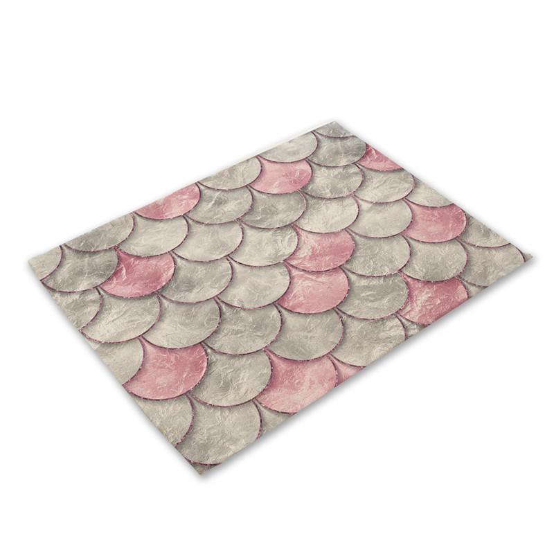 Mermaid Scales Placemat Geometric Placemat Coaster Table Decoration Mat Kitchen Posavasos Manteles individuales Onderzetters