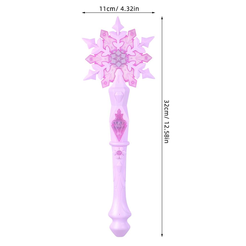 iplusmile 2-Piece Witch Stick Snowflake Magic Wand with Light-Up Lights, Perfect for Girls, Princess Parties, and Photo Props (Blue + Pink)