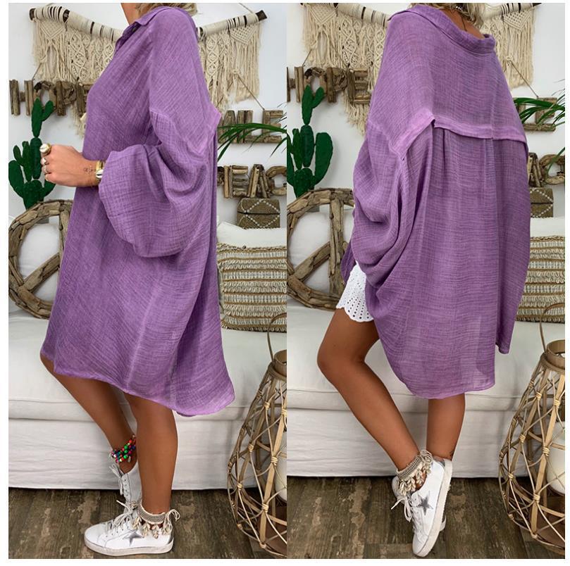 2024 European & American Women's Spring/Summer Color Button Long Sleeve Loose Casual Shirt