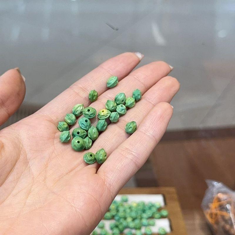 

Magnesite Passion Seed DIY Accessories Hand-Woven Carrying Strap Necklace Wenwan Buddha Beads Fashion Accessories Spacer Beads [Green] 1