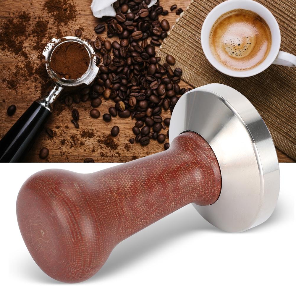 58mm Edelstahl Holzgriff Kaffeetamper Kaffeepulver Presswerkzeug für den Heimgebrauch