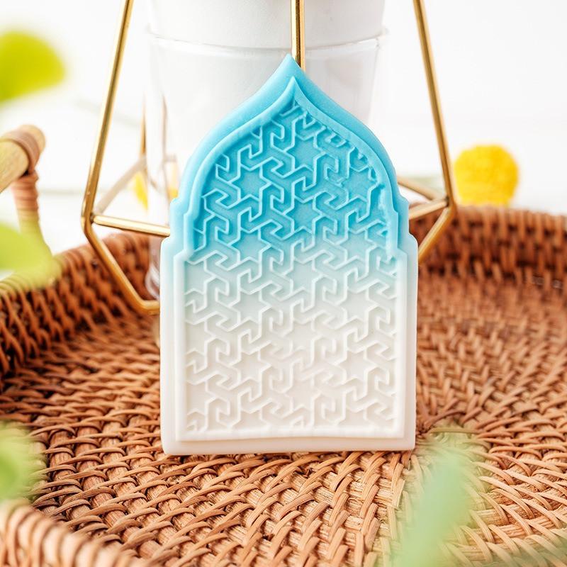 Islamic Ramadan Acrylic Fondant Embossing Stamp Press Eid Mubarak Cookie Cutters Party Pastry Biscuit Baking Decoration Supplies