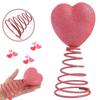 Kreative 5 Zoll Valentinstagsdekorationen Mini Glitzer Herz Baumspitze Spiralfeder Wiederverwendbares Feiertagsornament Heimdekoration