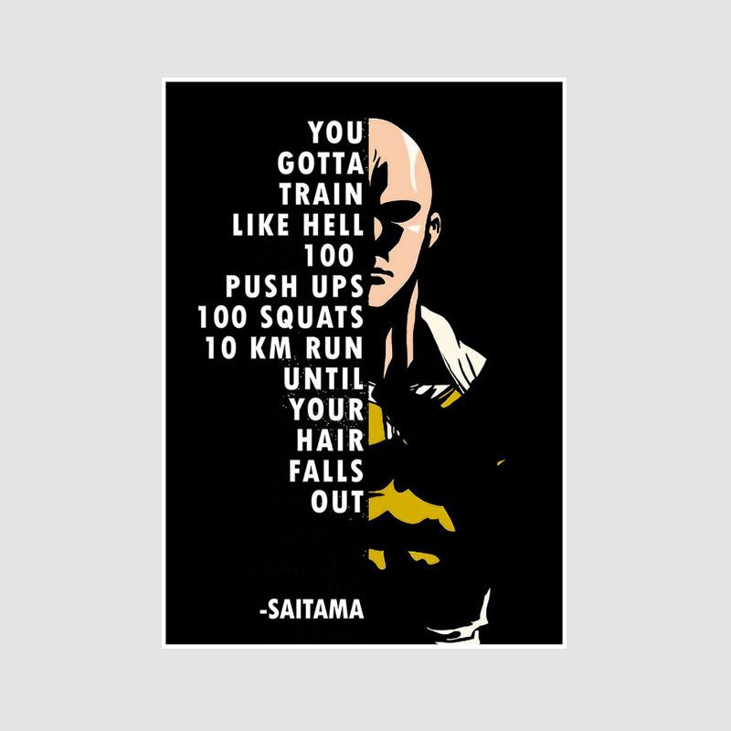 Vintage Inspirational Quote Poster Anime Finger Luffy Deku Posters White Paper Text Art Pictures Home Decor Bar Decoration Painting Interior Mural