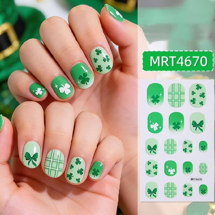 User Friendly Waterproof Nail Stickers For Kids Cartoon Four Leaf Simple Apply Multiple Designs Fun Nail Decals