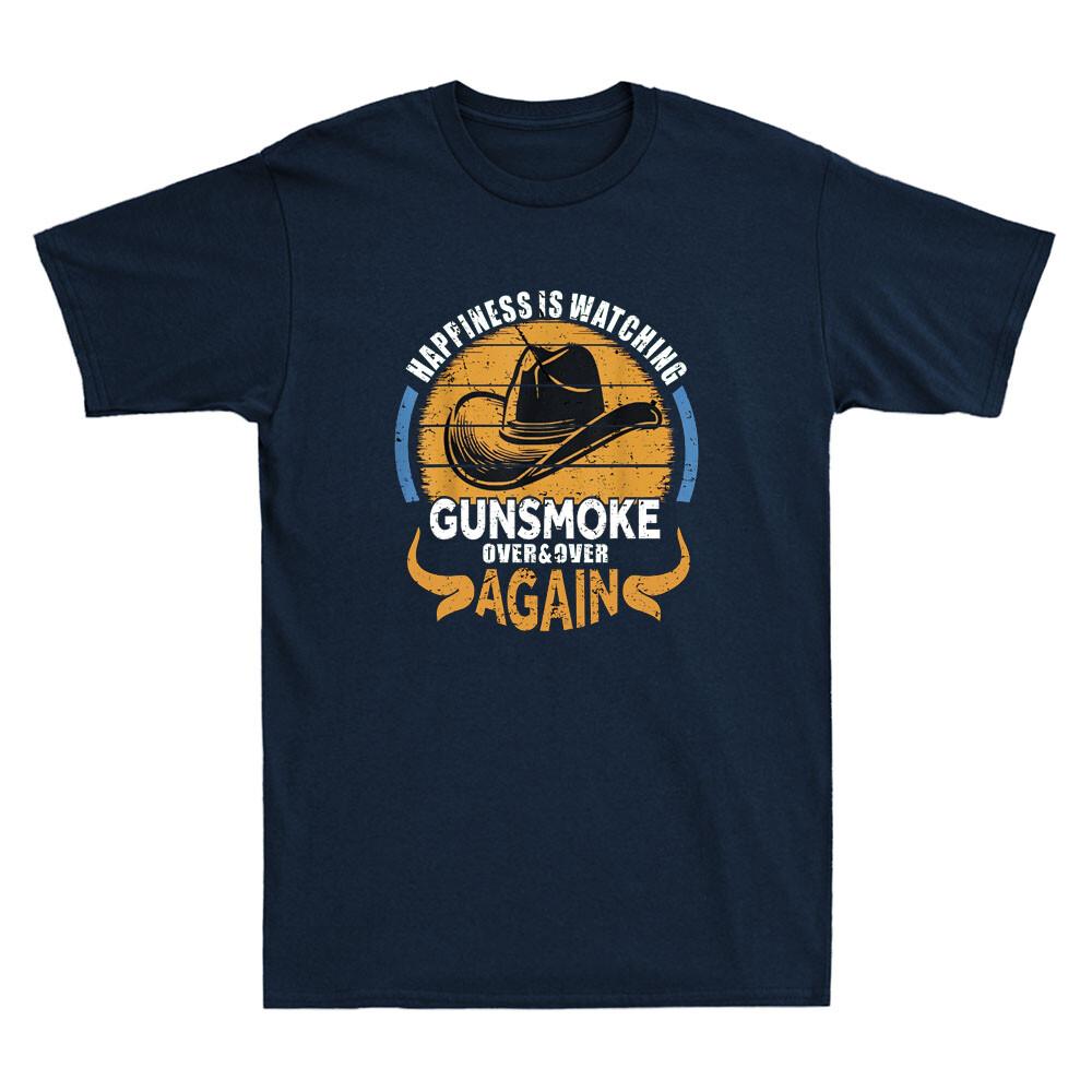 Cowboy Happiness Is Watching Gunsmoke Over And Over Again Vintage Men s T-Shirt XXL
