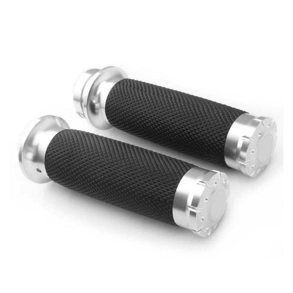 Motorcycle Handlebar Grip Handle Grip Handbar Handle Grip Fit Harley Knight Rod Special/V-Rod Muscle 2002-2017 (Color: Silver)
