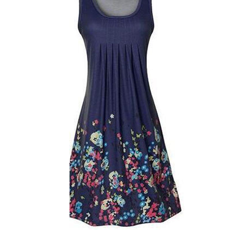 Elegant Womens Summer Boho Floral Short Midi Dress For Cocktail Evening Parties