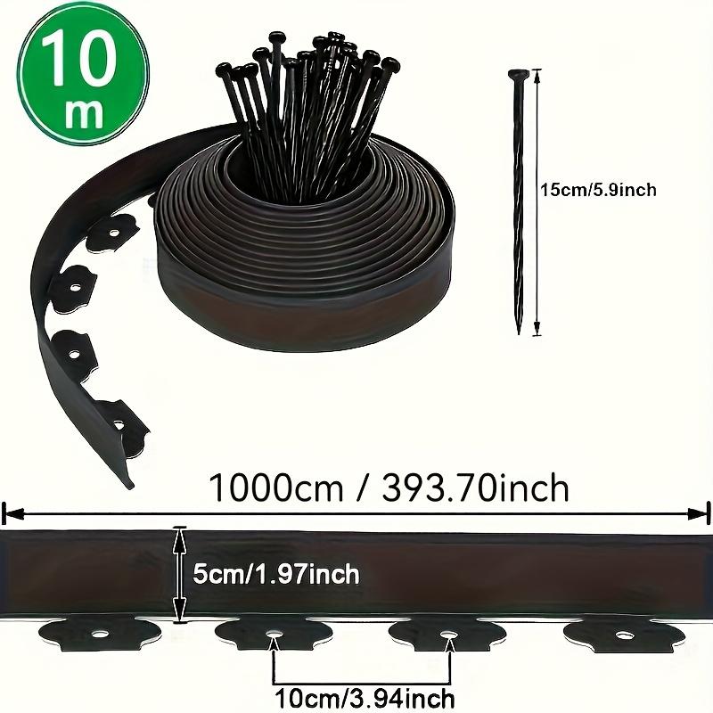 Landscaping Edge Kit, 393.7in with 30 Nails, Garden Edges and Lawn Borders Up To 2in High Suitable for DIY Gardens, Lawns, Grassland Edges & Patios