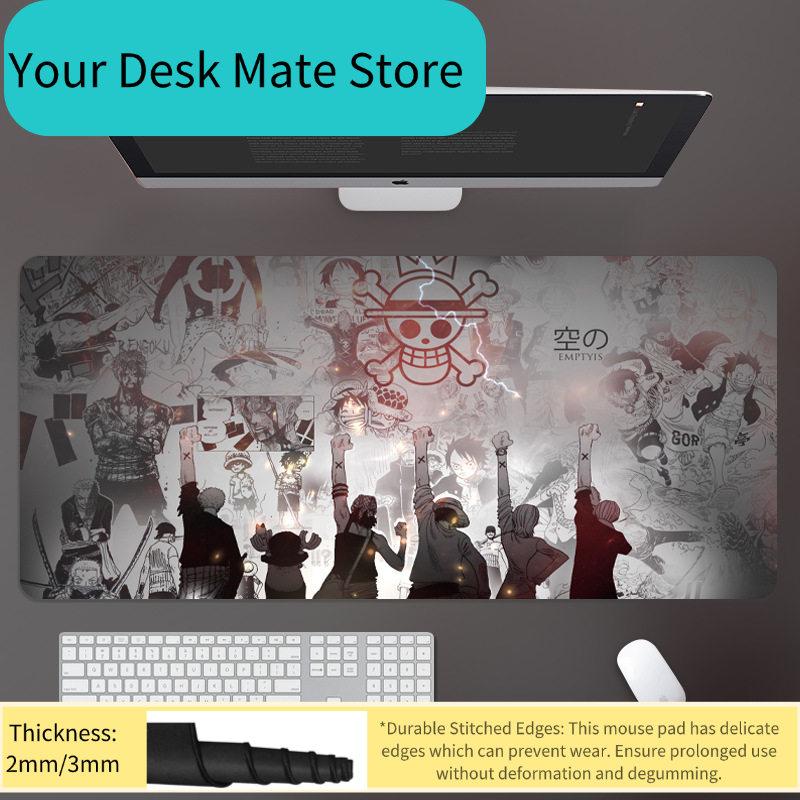 High Definition ONE PIECE Leather Mouse Pad Large Office Computer Desk Pad Non-slip Computer Keyboard Pad Animation Peripheral