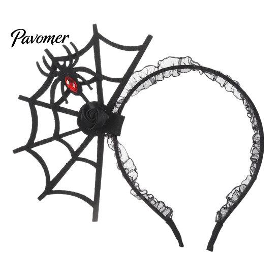 Lightweight Cosplay Hair Accessories Halloween Spider Web Headband, Black Lace Spiderweb Hoop, Costume for Party Accessory, Photo Prop Adults