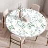 Round Table Cover Protector Elastic –Floral Print Fitted Tablecloth Waterproof,Elastic Edge Round Table Cloth for Dining Kitchen