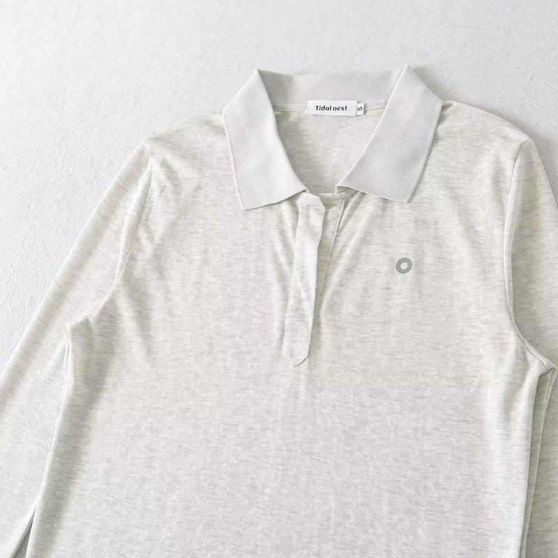 Counter Same Zbzr Autumn New Women Clothes Polo Shirt T-shirt Long Sleeve Breathable Cover Up Badminton Sports Top