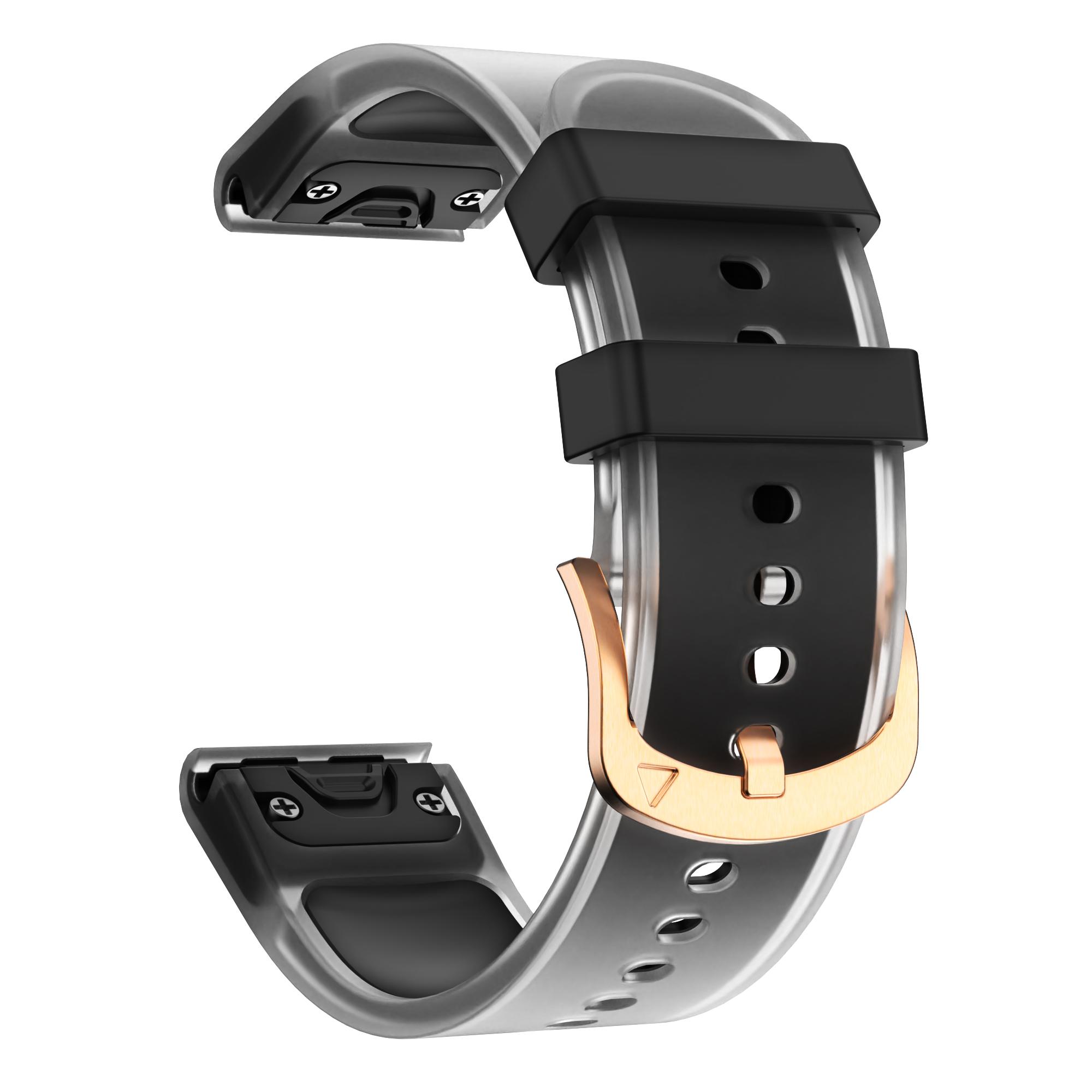 

20 мм Быстросъемный Прозрачный Силиконовый Ремешок Glacier для часов Garmin Fenix 7S Sapphire Solar 6S Pro 5S Plus Для Fenix8 43 мм For Fenix8 43mm чёрный