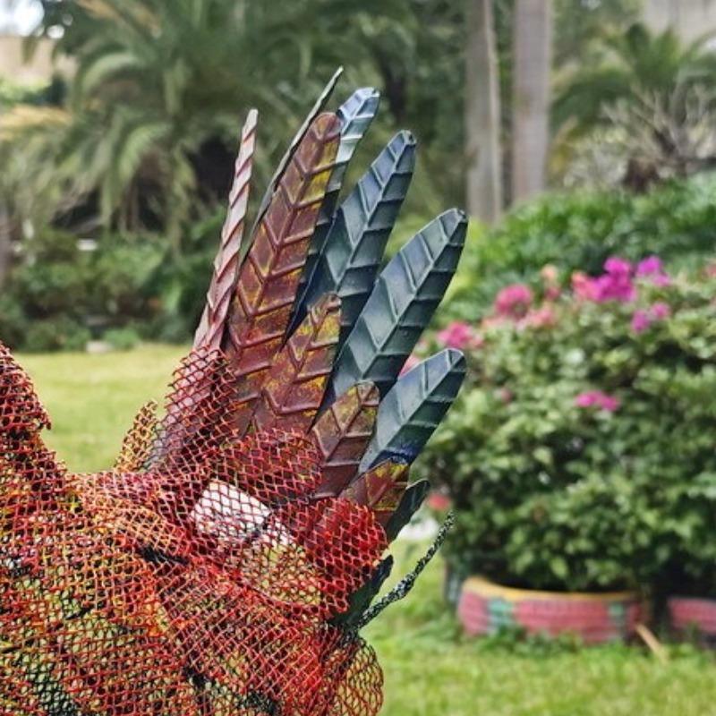 Animal Ornaments Agritainment Iron Floor Sculptures Miniature Creative Ornaments for Courtyard Garden Decoration Accessories