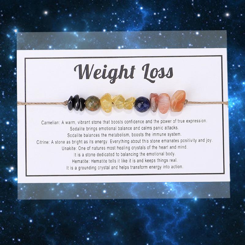 Handmade Natural Crystal Stone Beads Bracelet Black Braided Rope Chakra Jewelry for Women Men Luck Calm Love Gift