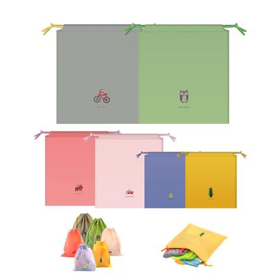 BINGONE Set of 6 Drawstring Travel Storage Vinyl Sports Waterproof Shoe Waterproof Travel PE Environmentally Includes 3 Unisex Bags, Pouches, Pouches,