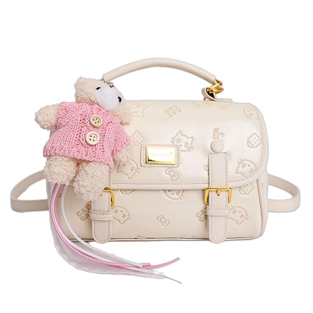 Schoolbag Korean Girl Style Cartoon Printed Backpack Women's 1011 New Fashion Exquisite Niche Versatile Commuter Messenger Bag