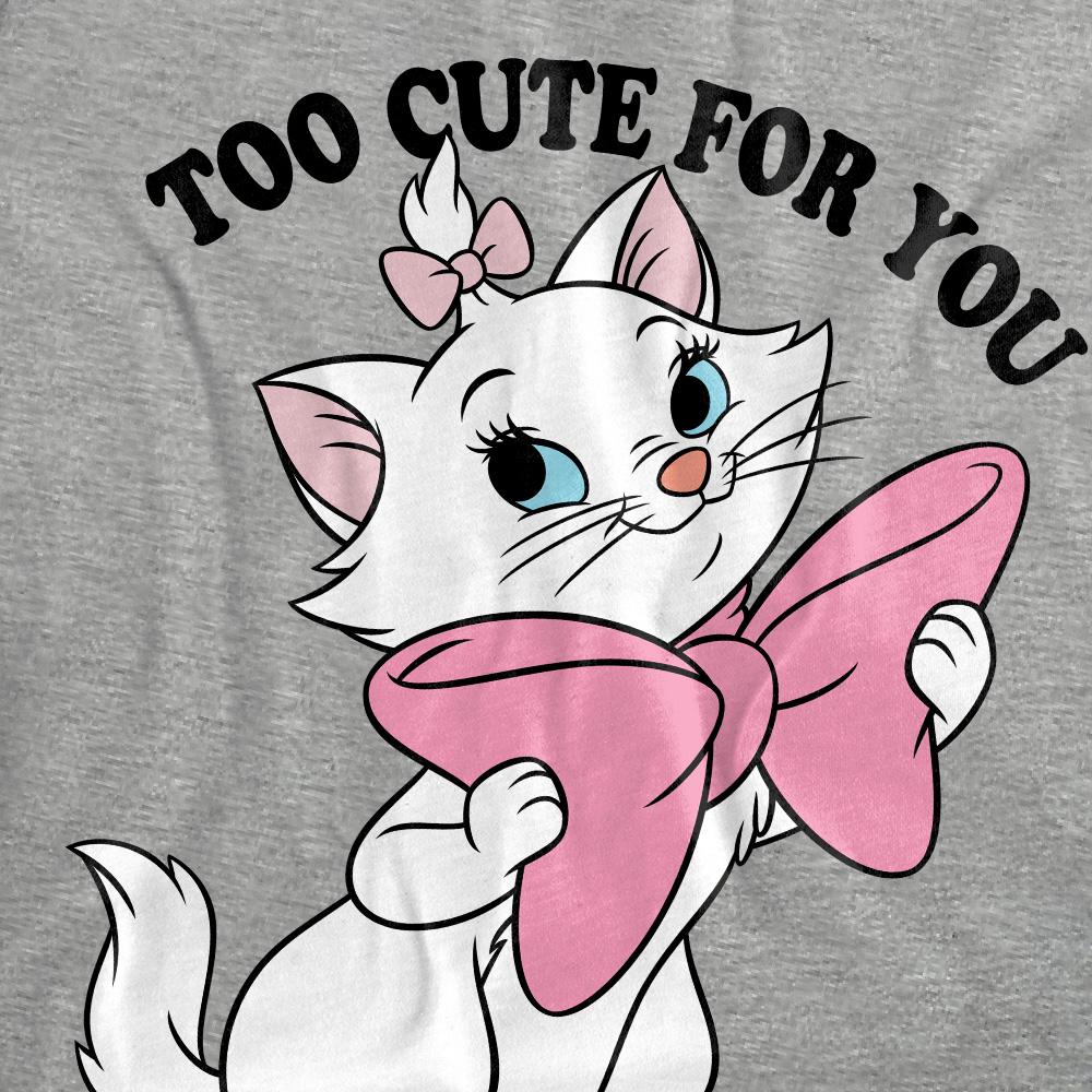 The Aristocats Womens/Ladies Too Cute For You Marie Heather Valentine`s Day T-Shirt
