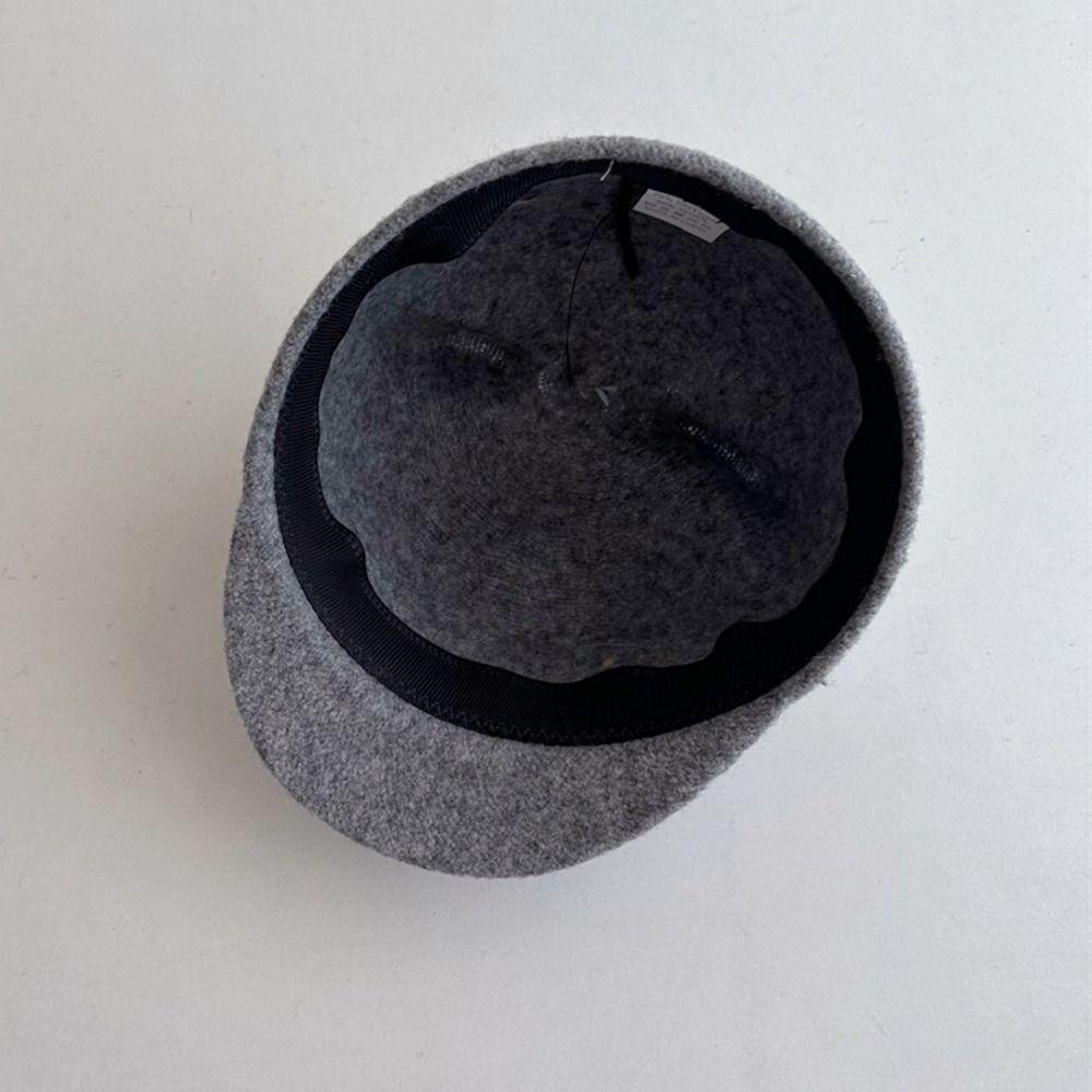 Wool Kids Wool Equestrian Hat Solid Color Kids Sunshade Visors Stylish Baby Knitted Hat  2-6 Year