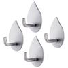 Stainless Steel 304 Adhesive Hooks - Pack of 4, Waterproof, 3 Kg Load Capacity, No Drilling