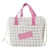 Les Trésors De Lily [A2296] - Sac repas fraicheur coton 'Miam' rose blanc - 22x19x12 cm