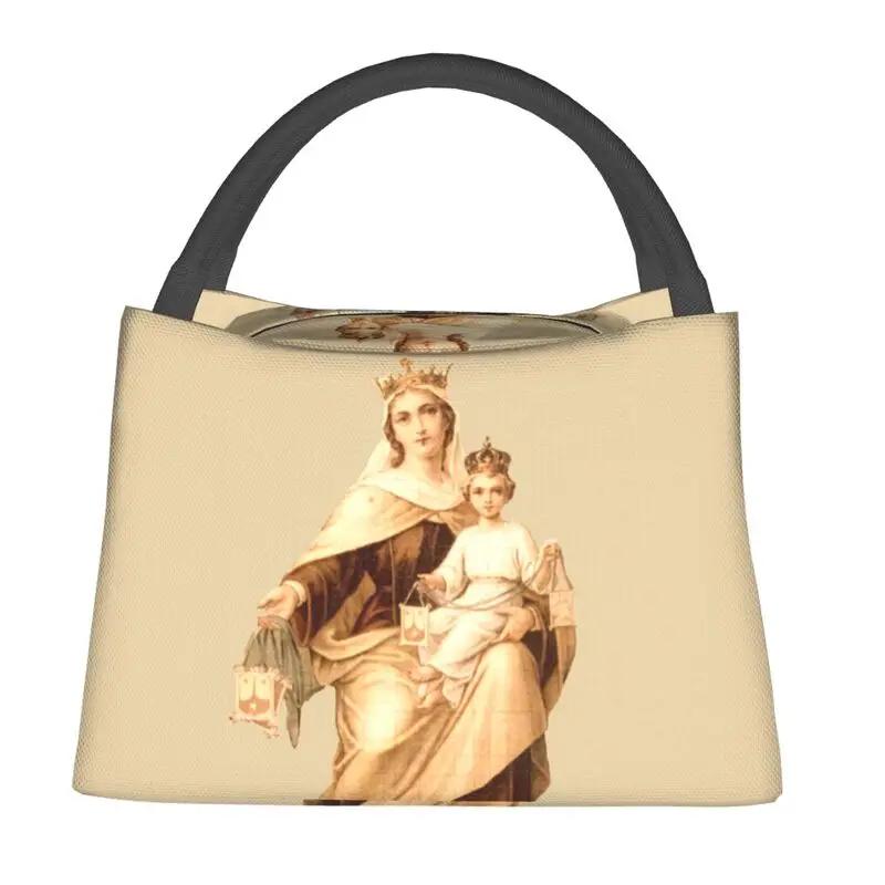 Divine Mercy Insulated Lunch Bags for Camping Travel Jesus Portable Cooler Thermal Lunch Box Women