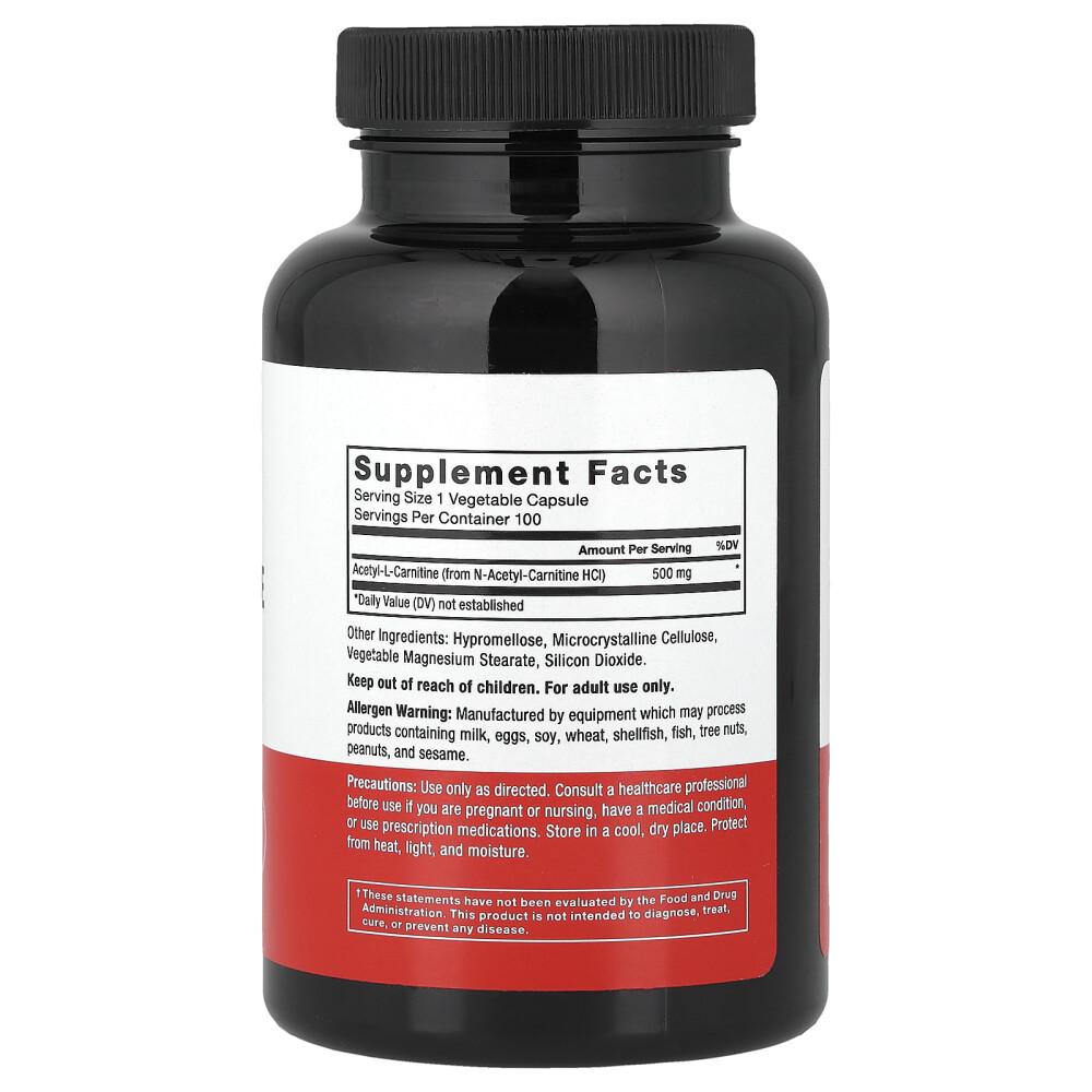 Force Factor Acetyl L-Carnitine 500mg Vegetarian Capsules, 100 Counts