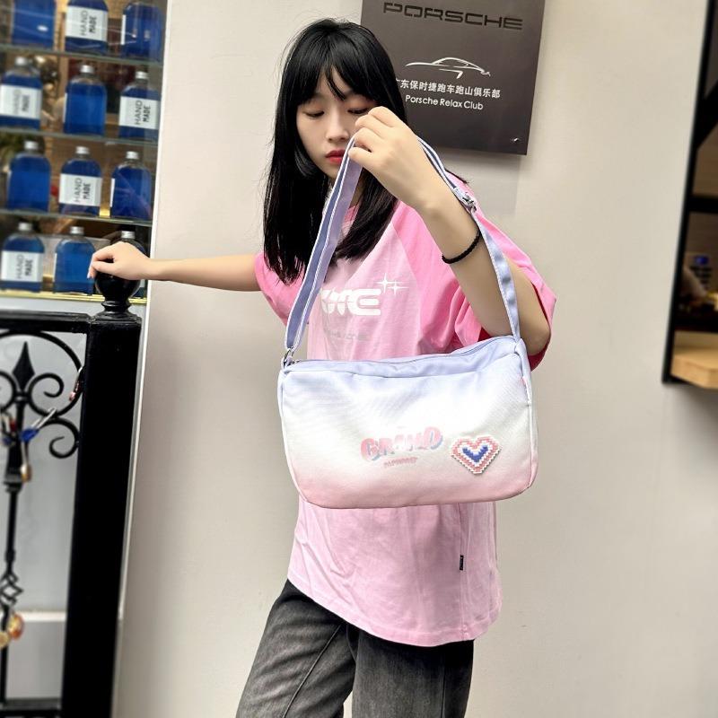 

Сумка через плечо из градиентной ткани Lady Sweet Cool Dopamine цвета подушки Сумка в спортивном стиле Boston Bag фиолетовый/розовый