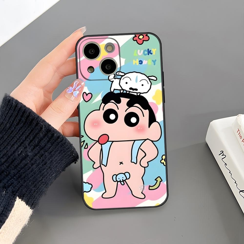 Crayon Shin-chans Phone Case For Iphone 16 Plus 15 14 Pro Max 13 Mini 11 12 Xr X Xs 6 7 8 SE Plus Back Cover