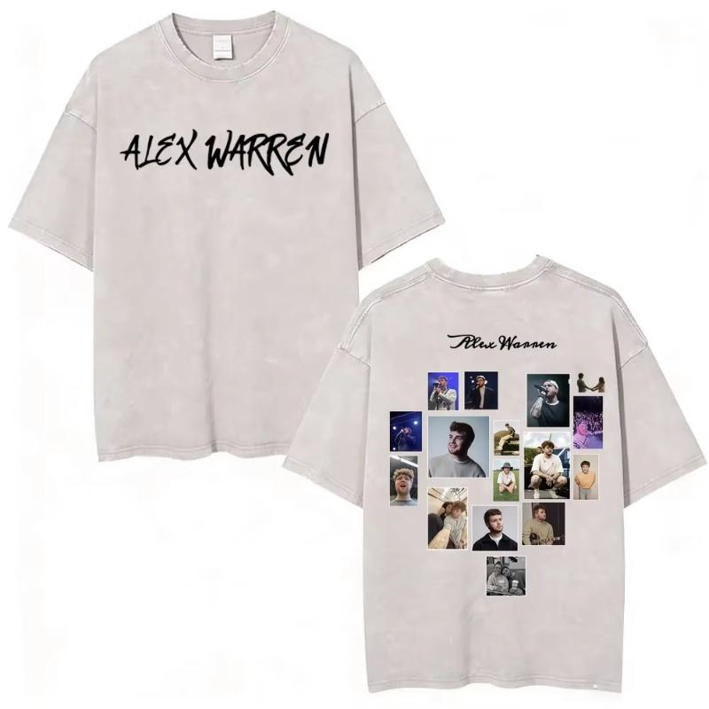 Alex Warren Little Orphan Alex Live Tour 2026 Graphic T Shirt Men's Clothing Vintage Washed T-shirts Casual O-Neck Loose T-shirt
