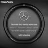 Carbon Fiber Genuine Leather Steering Wheel Cover for Mercedes-Benz C200, GLA200, GLK300, and E-Class
