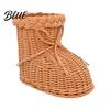 Retro Pastoral Organizer Boots Shaped Imitation Rattan Storage Basket Hand Woven Decorative Container Large Capacity Reusable for Christmas Desktop