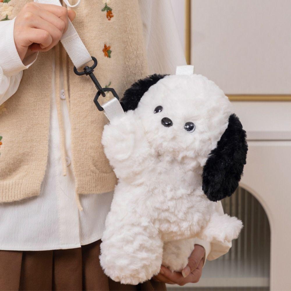 Doll Plush Shoulder Bag Cartoon Animal Backpack Casual Dog Crossbody Bag  Ladies