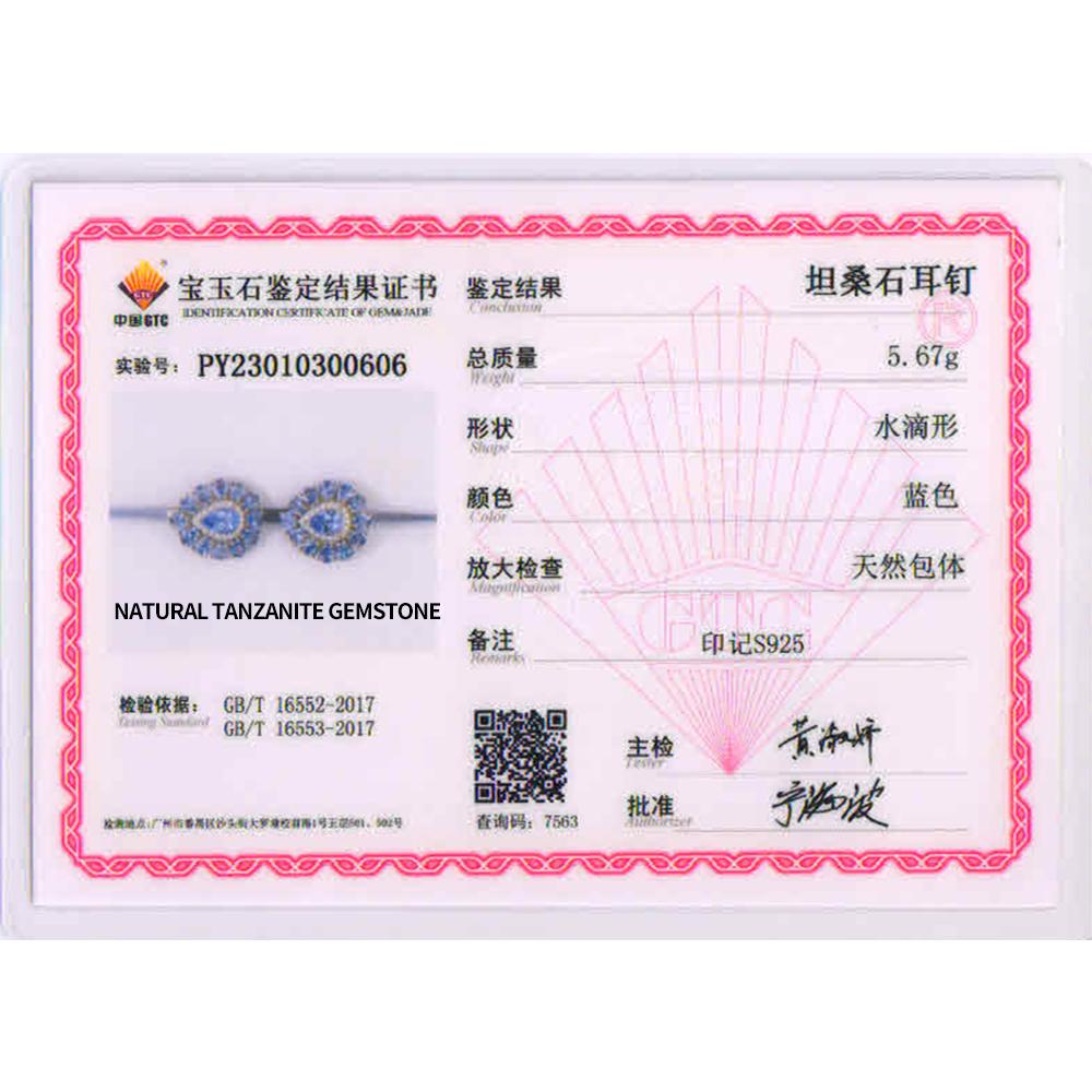 Bolaijewelry 2023 Nové Přírodní modré Tanzanitové Prsteny Náušnice Náhrdelník Šperkový set 925 sterlingové stříbro pravé drahokamy pro ženy manželku pěkný dárek