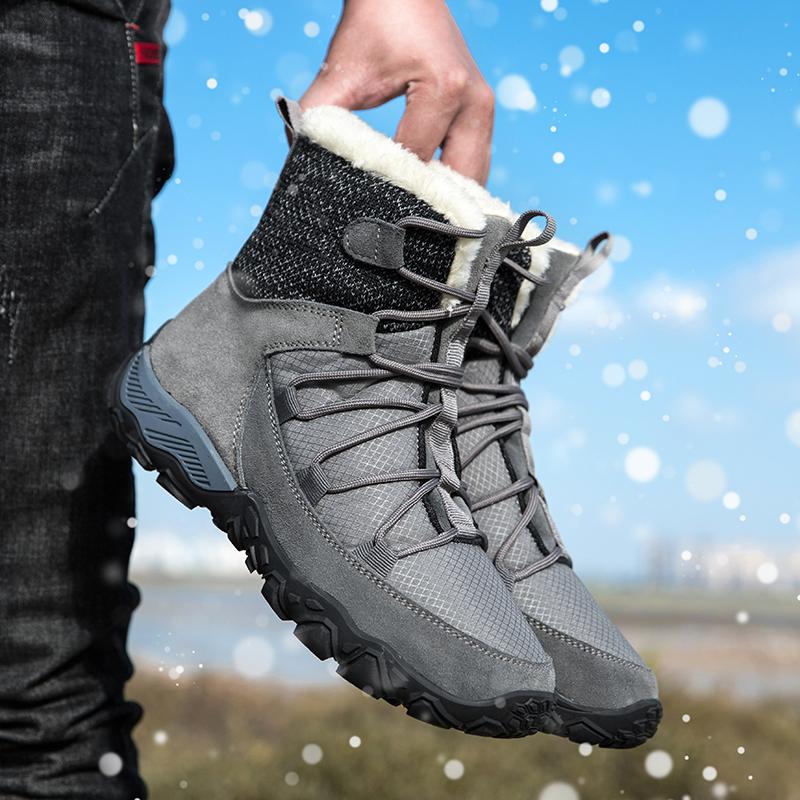 Mode Winter Outdoor Neu Herren Schneestiefel Herren High-Top Sportschuhe Mode Freizeitschuhe Fell Baumwolle Warm Bequem Leicht 38-44