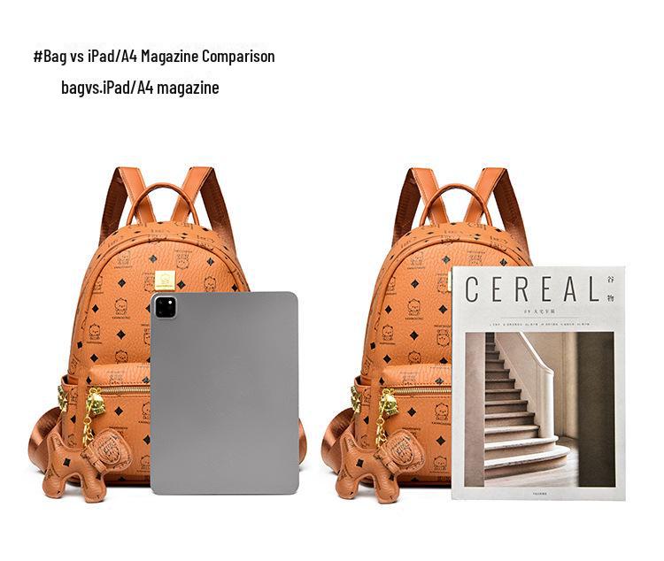 Retro Western Commuter Backpack for Women with Bear Print - Stylish, Lightweight & Versatile for Work or School