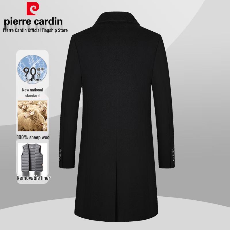 Abrigo de Lana para Hombre Pierre Cardin 100% Lana de Cordero con Forro Acolchado Desmontable