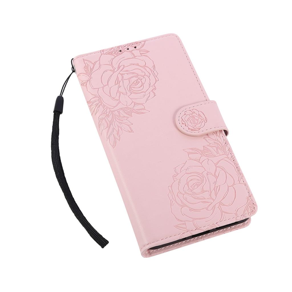 For Xiaomi Redmi Note 13R Pro 5G Case Rose Flower PU Leather Wallet Phone Cover with 3 Card Slots