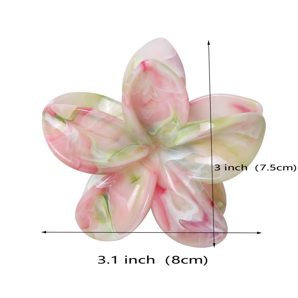Tropical Flower Hair Claw Clips Hawaiian Plumeria Hair Accessories for Thick and Thin Hair Large Beach Hair Clips for Women Girl