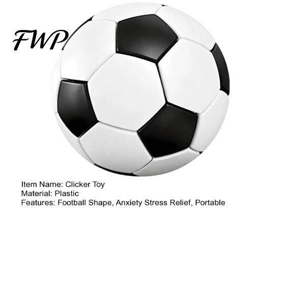 Lightweight Stress Reliever Football Fidget Clicker Toy, Mini Soccer Clicking Toy for Anxiety Travel Relief, Home Office Worker Focus Aid Desk