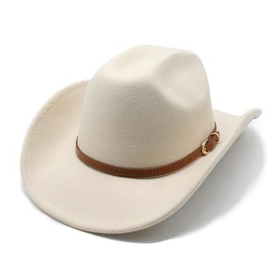 Västern Cowboyhatt Ulltopphatt Storbrättad Hatt Minoritetsstil Jazzhatt