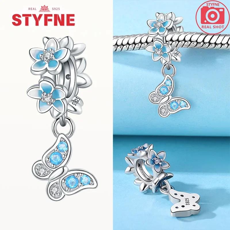 Copper Metal Colorful Butterfly Series Charm Bead Components Shiny Zircon Bead Components Compatible With Authentic Original Bracelet High Quality