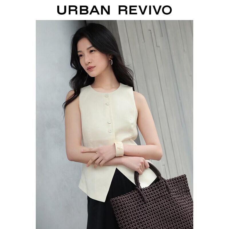 UR Women's Urban Series Single-Breasted Linen-Blend Vest