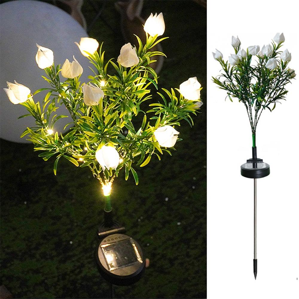 

Gardenia Flower Solar Artificial Flower Light 42LED Solar Gardenia Lantern Lawn Lighting White Warm Light