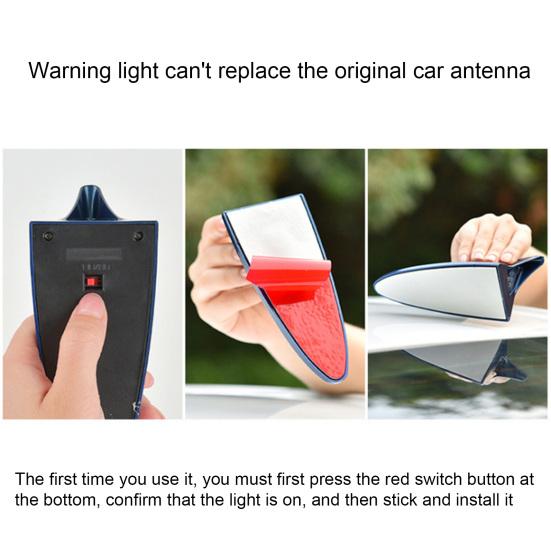 Anténní světlo Solární napájení Vysoký jas PC inženýrství Plastové výstražné LED světlo se žraločí ploutví pro auto