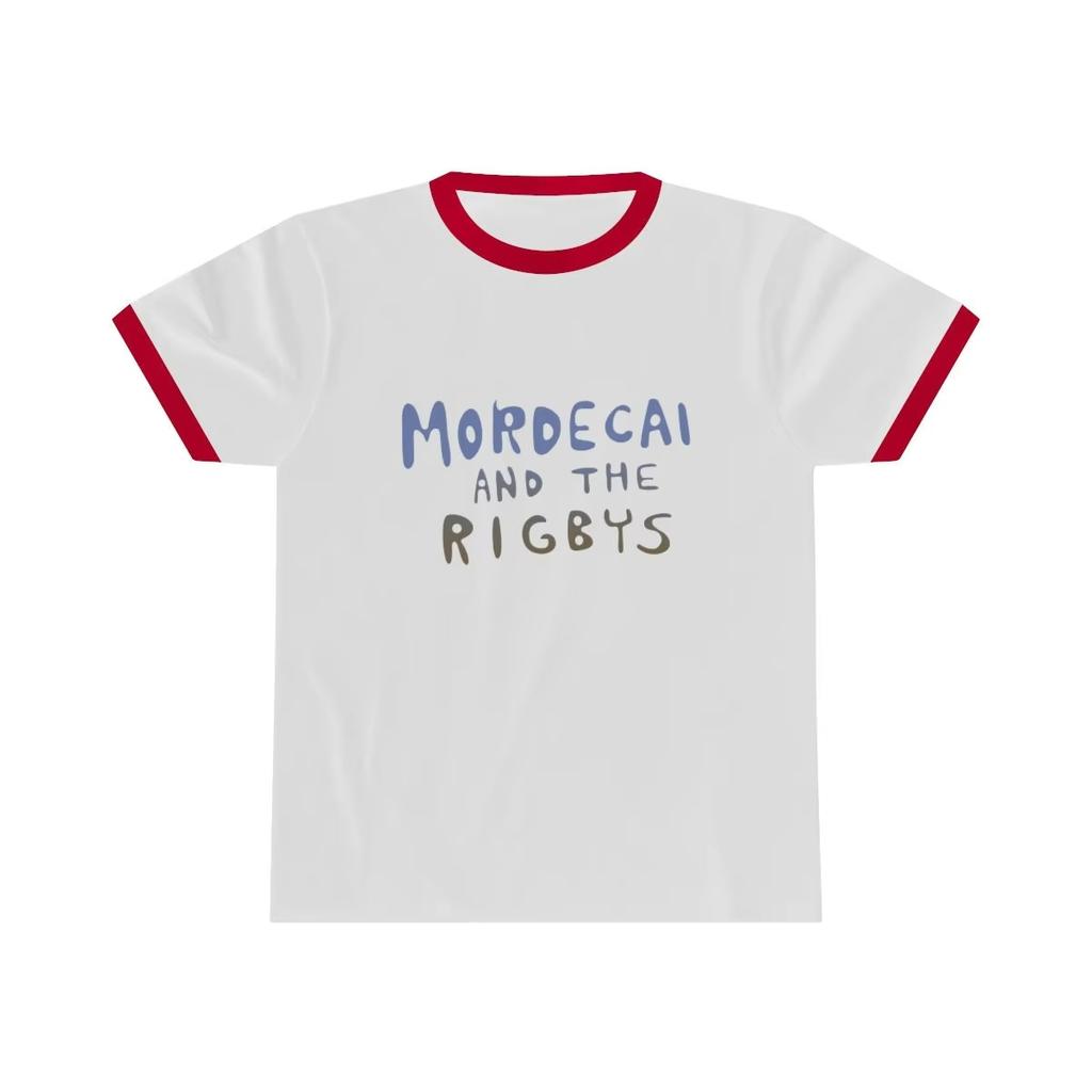 Camiseta Ringer de Regular Show Mordecai y los Rigbys, Camiseta Casual Transpirable de Secado Rápido para Hombres, Mujeres, Niños, Fans de Dibujos Animados